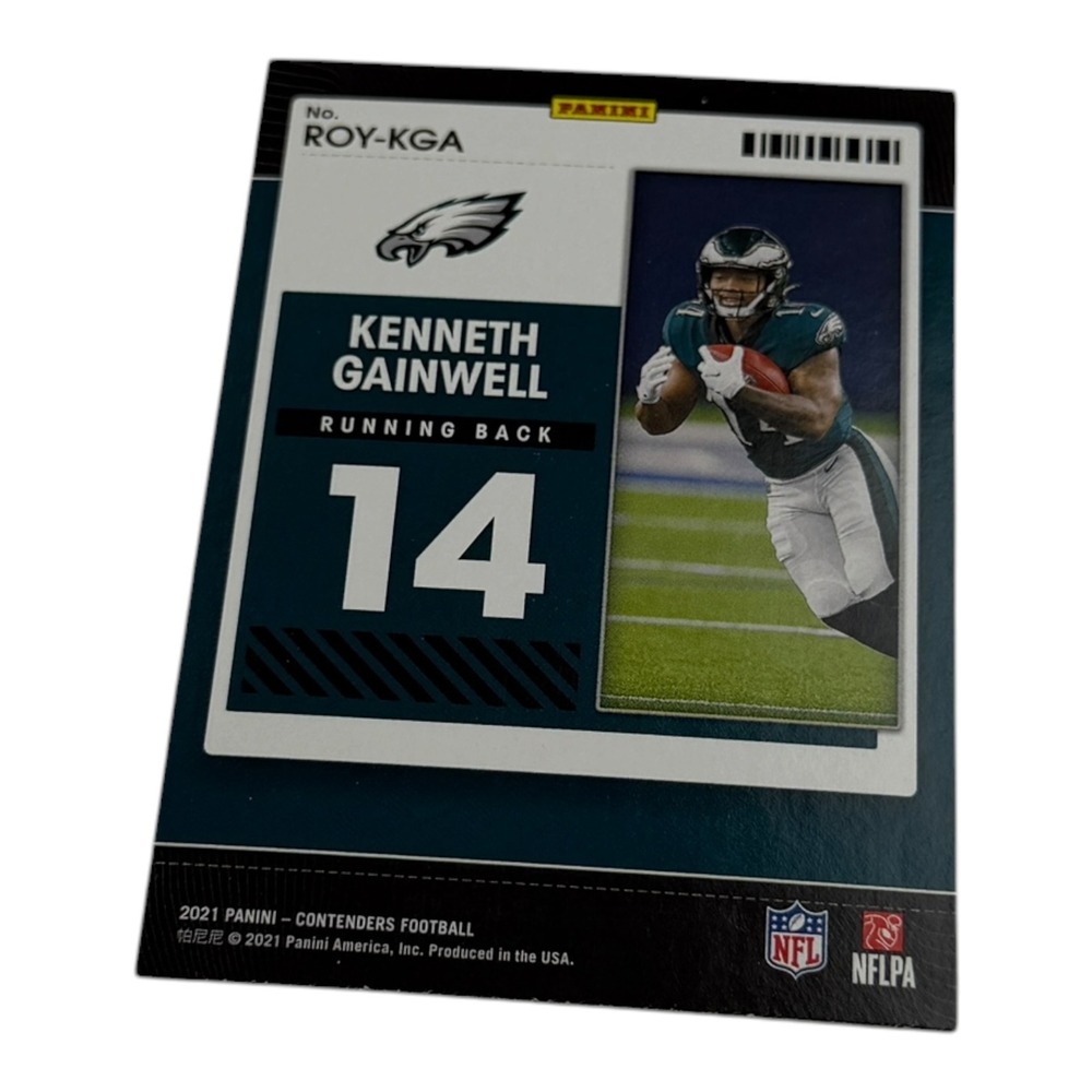2021 Panini Contenders‎ Kenneth Gainwell Rookie of the Year ROY-KGA Eagles RC - Picture 2 of 2